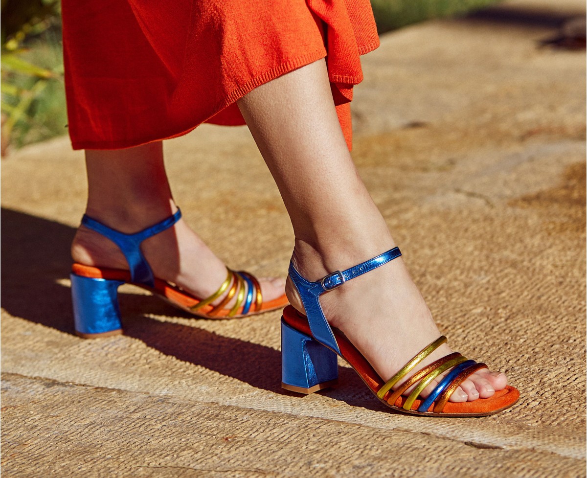 Bright Orange Strappy Block Heel Platform Sandals | New Look