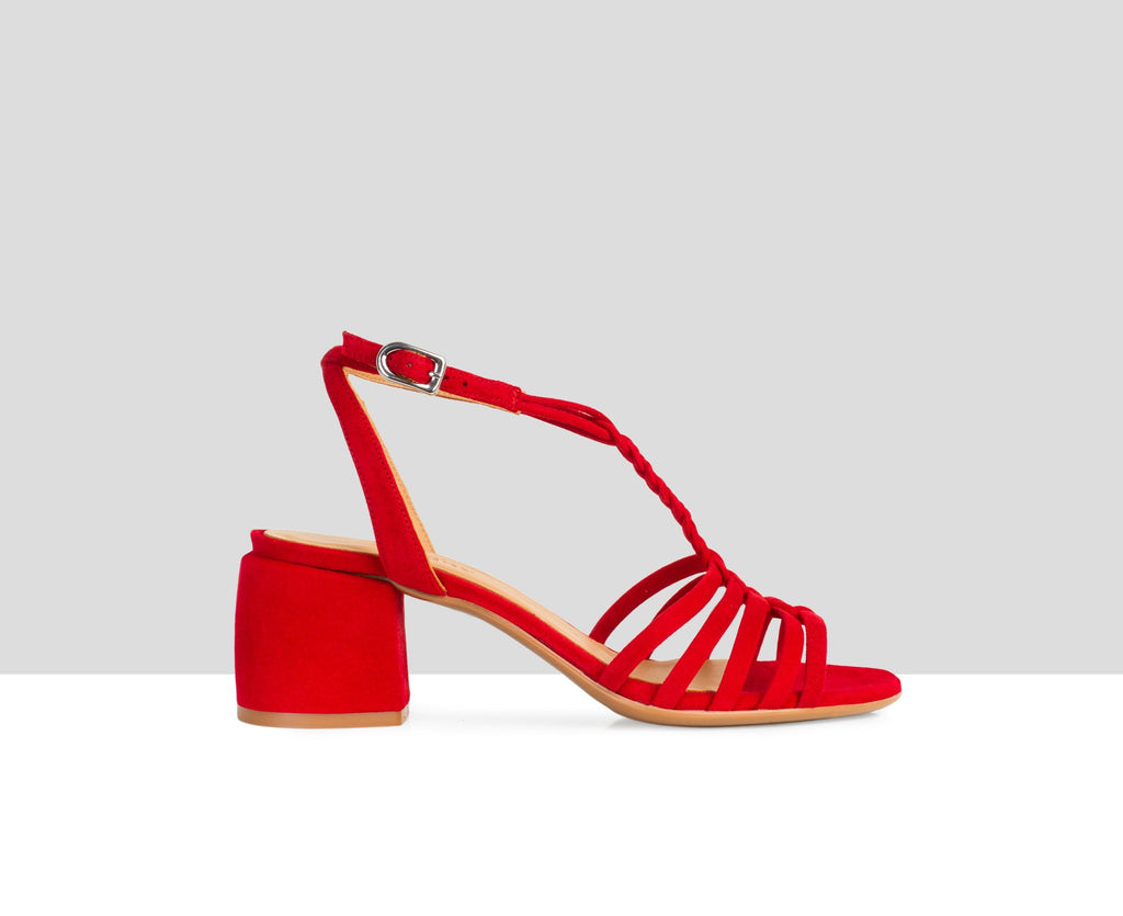 Sandalo da donna in pelle con tacco medio. Denali