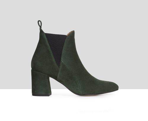 Botín de mujer en piel con tacón alto. Emilia