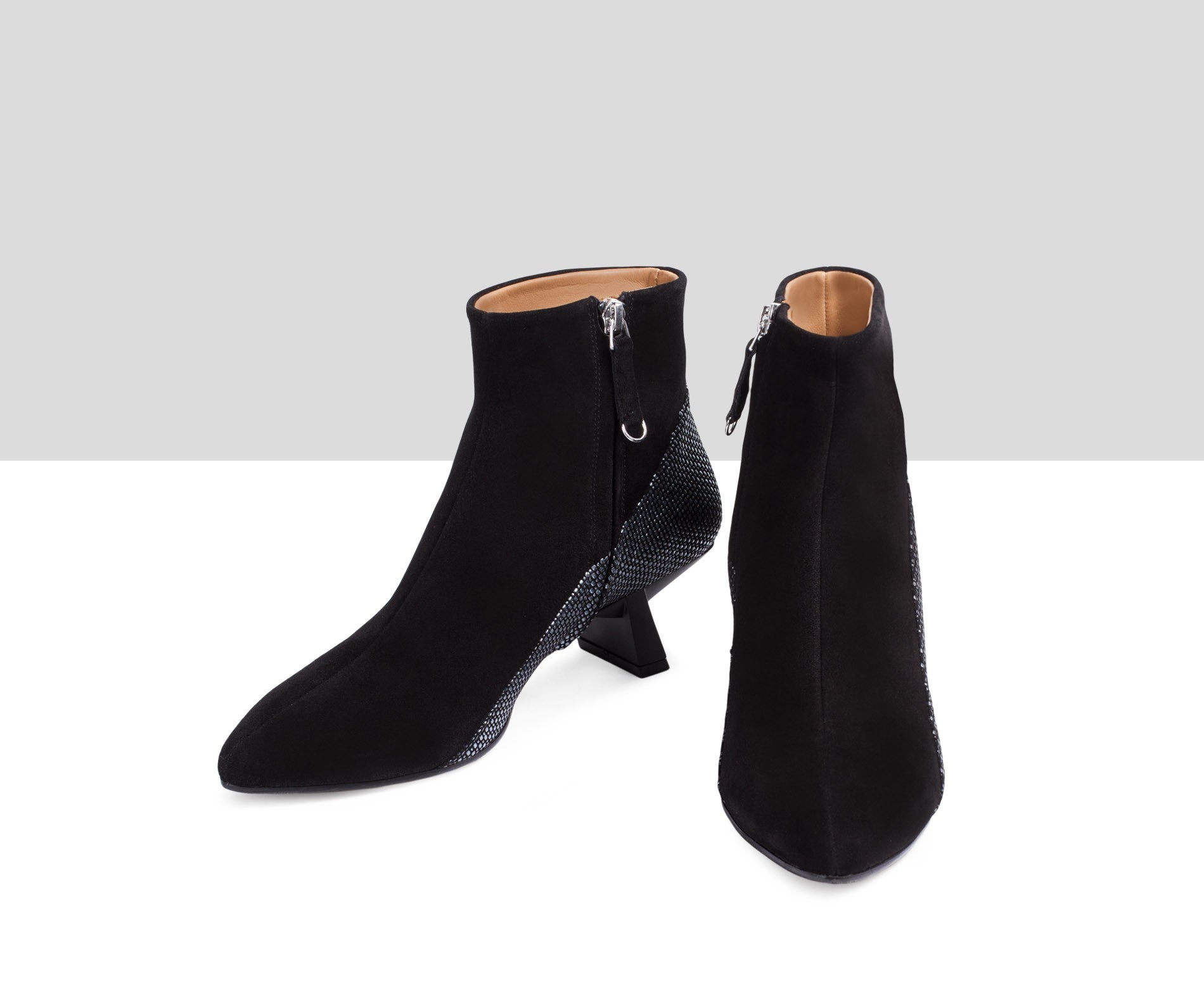 Stivaletti da donna in pelle con tacco medio. Evani