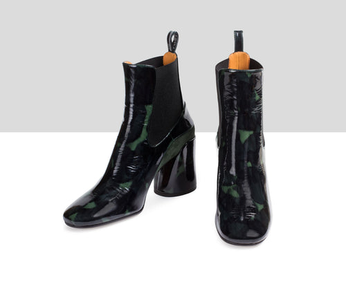 Botín de mujer en piel con tacón alto. Elif