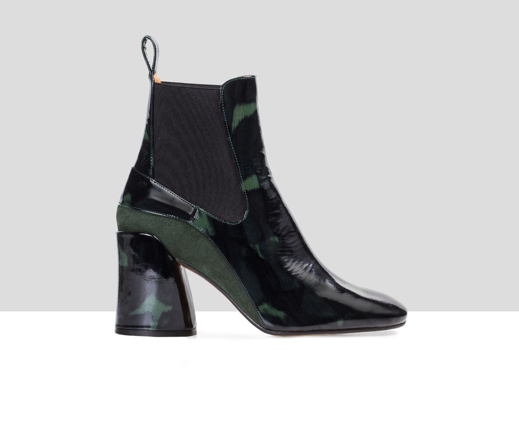 Botín de mujer en piel con tacón alto. Elif