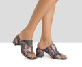 Women's leather sandal with a medium heel. Hetty
