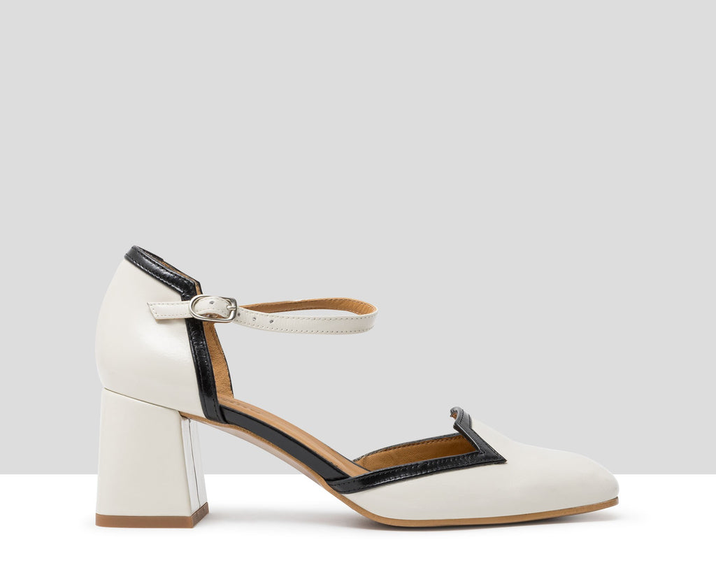 Women's leather shoe with a medium heel. Jalene