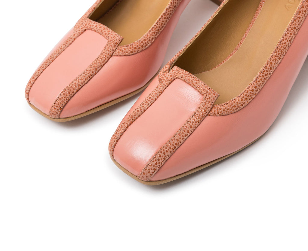 Zapato de mujer en piel con tacón medio. Janel