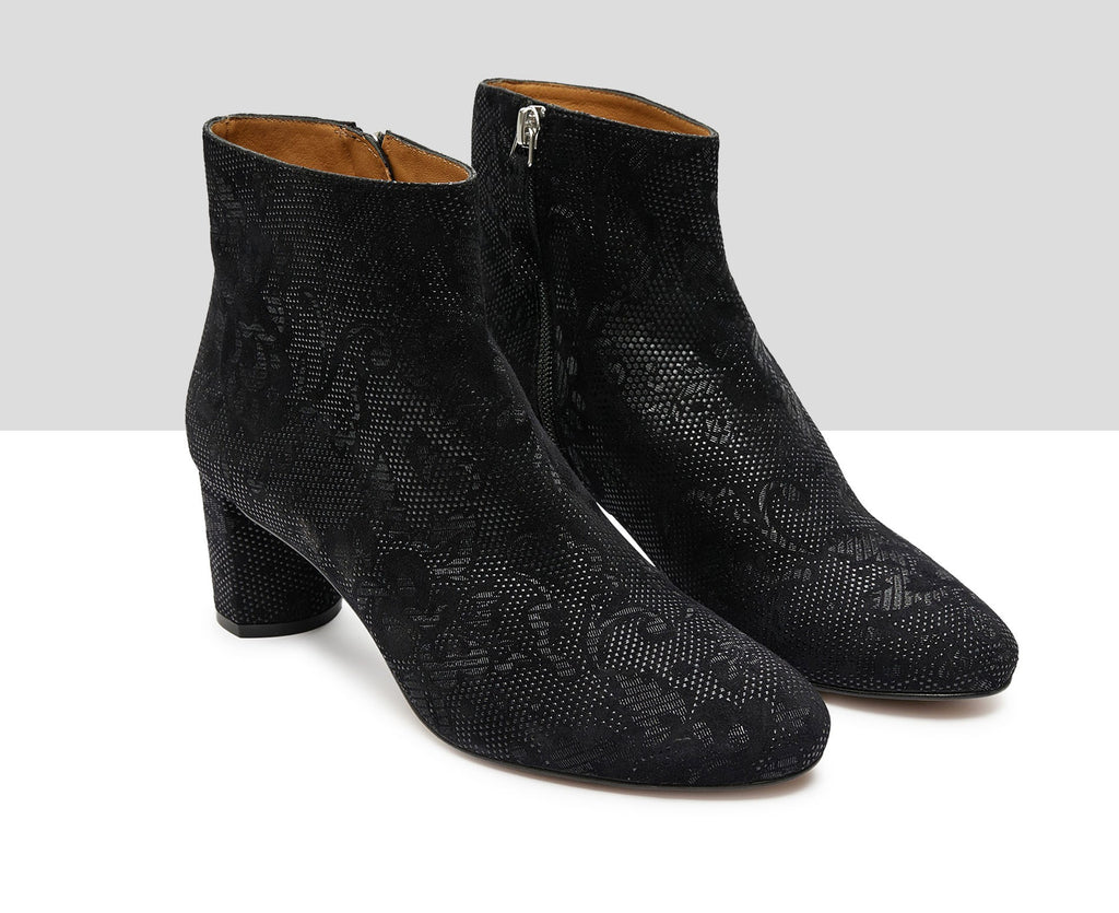 Botín de mujer en piel con tacón medio. Kasie