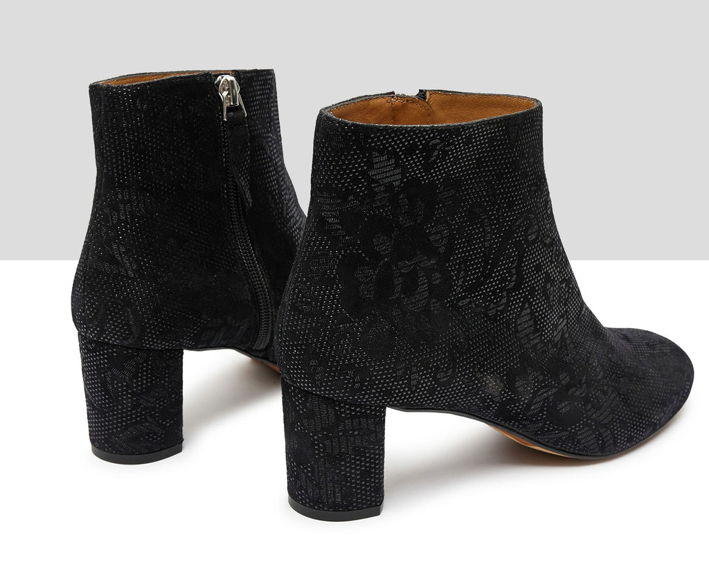 Botín de mujer en piel con tacón medio. Kasie