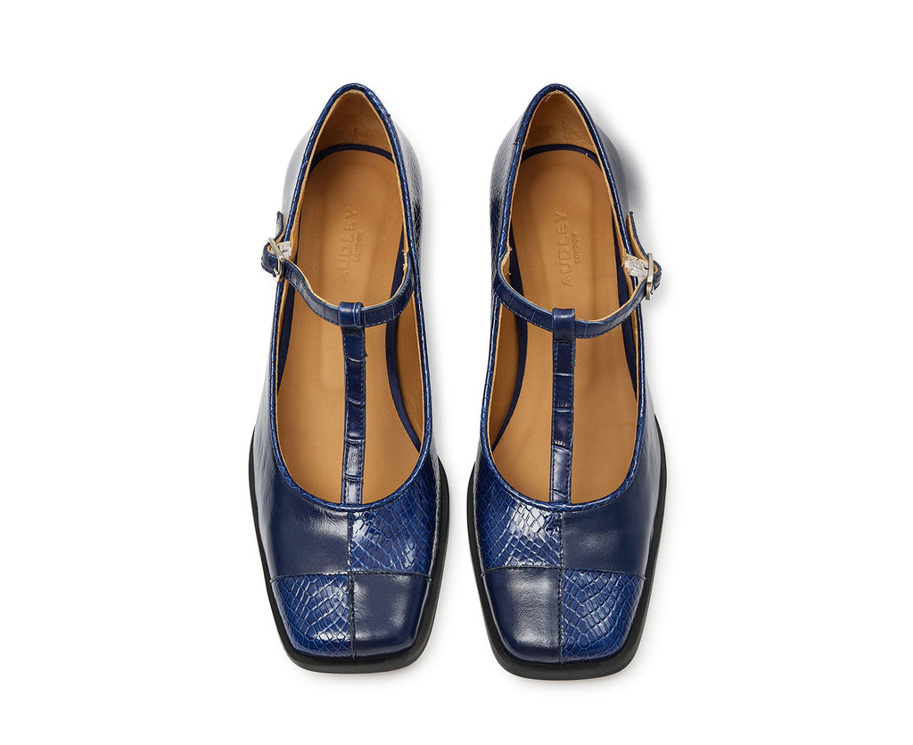 Zapato de mujer en piel con tacón bajo. Karin