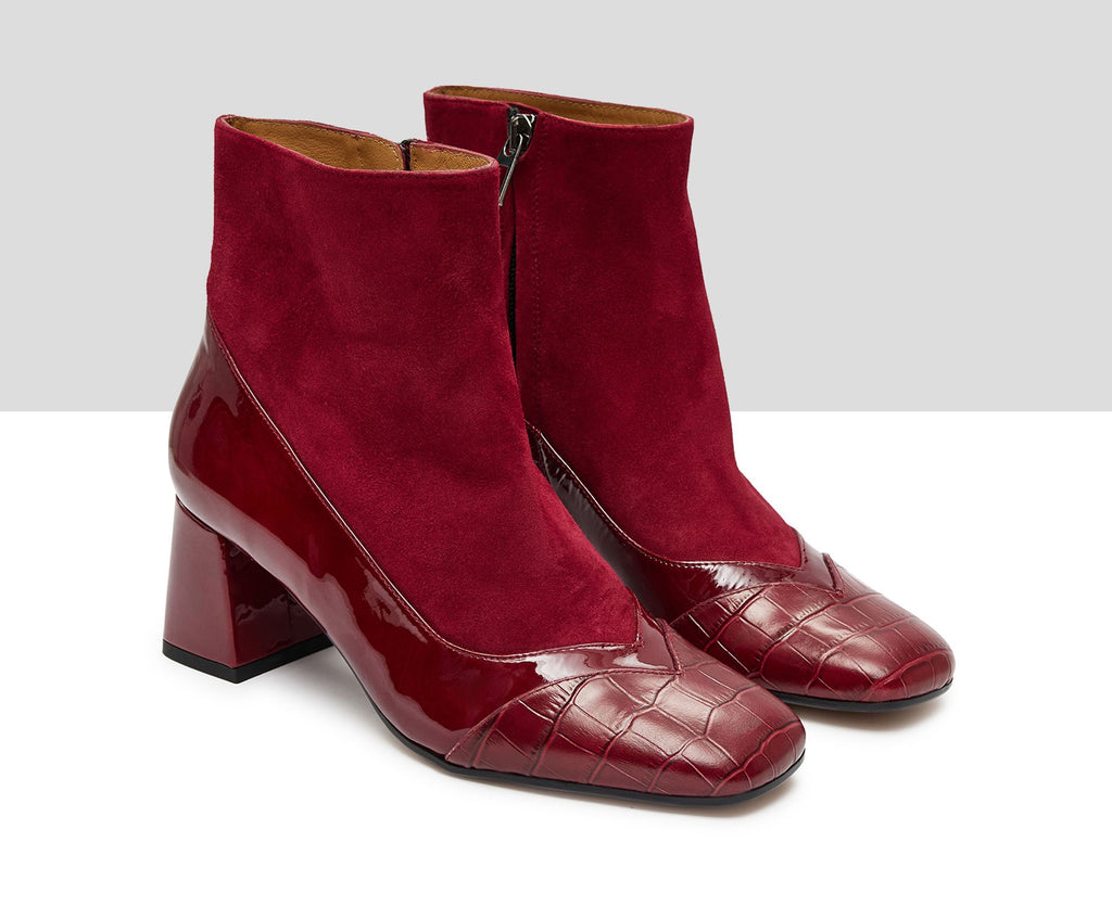 Botín de mujer en piel con tacón medio. Kiba