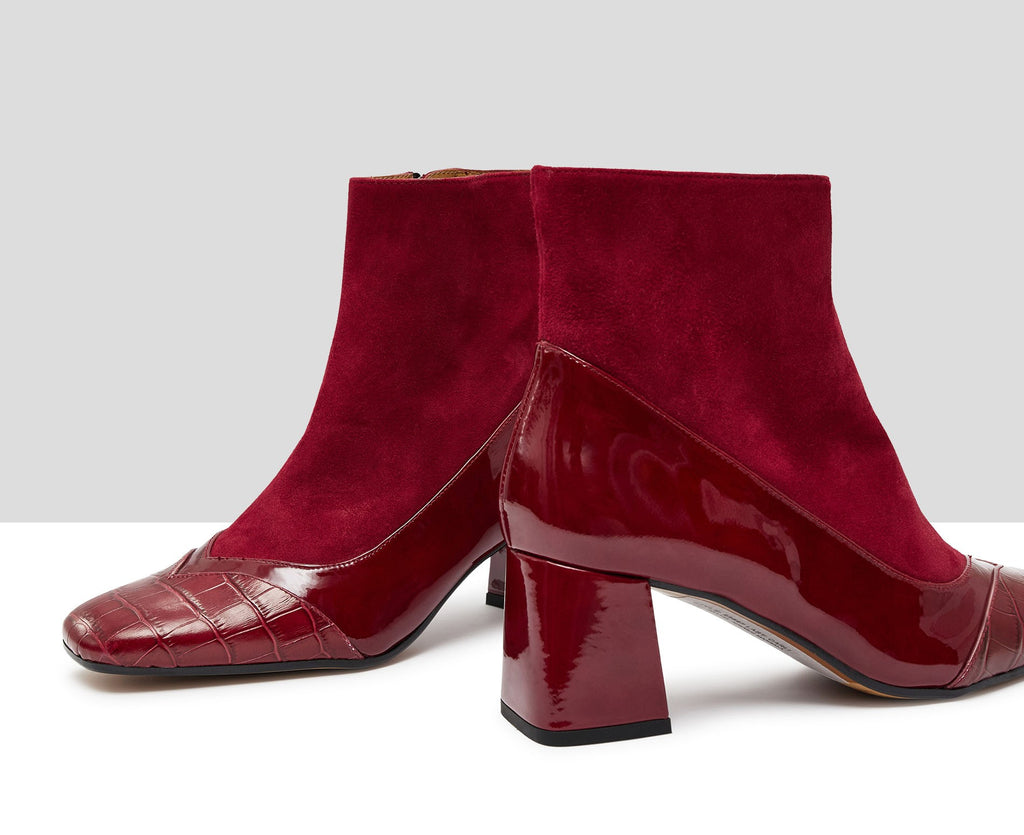 Botín de mujer en piel con tacón medio. Kiba