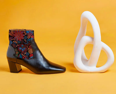 Women's leather ankle boots with a mid-heel. Kenza