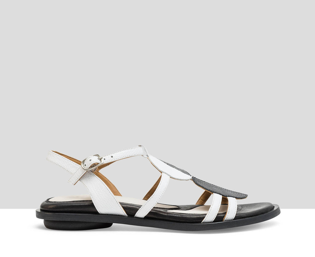 Sandalo basso in pelle da donna. Lirit