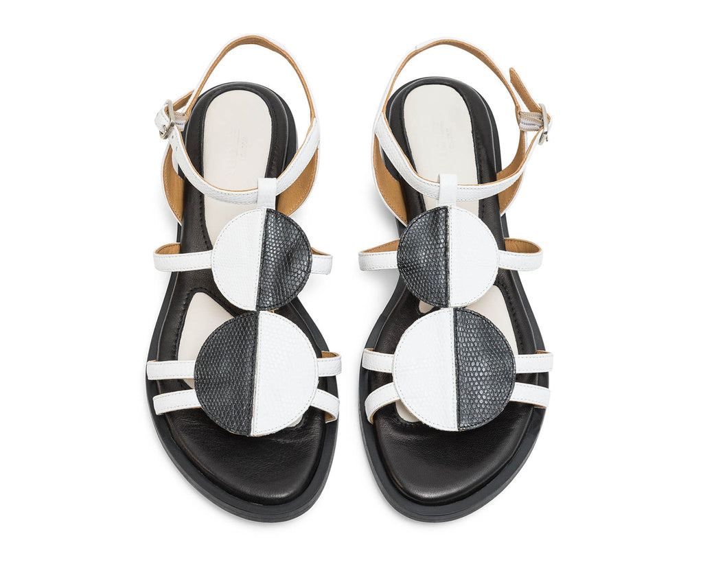 Sandalo basso in pelle da donna. Lirit