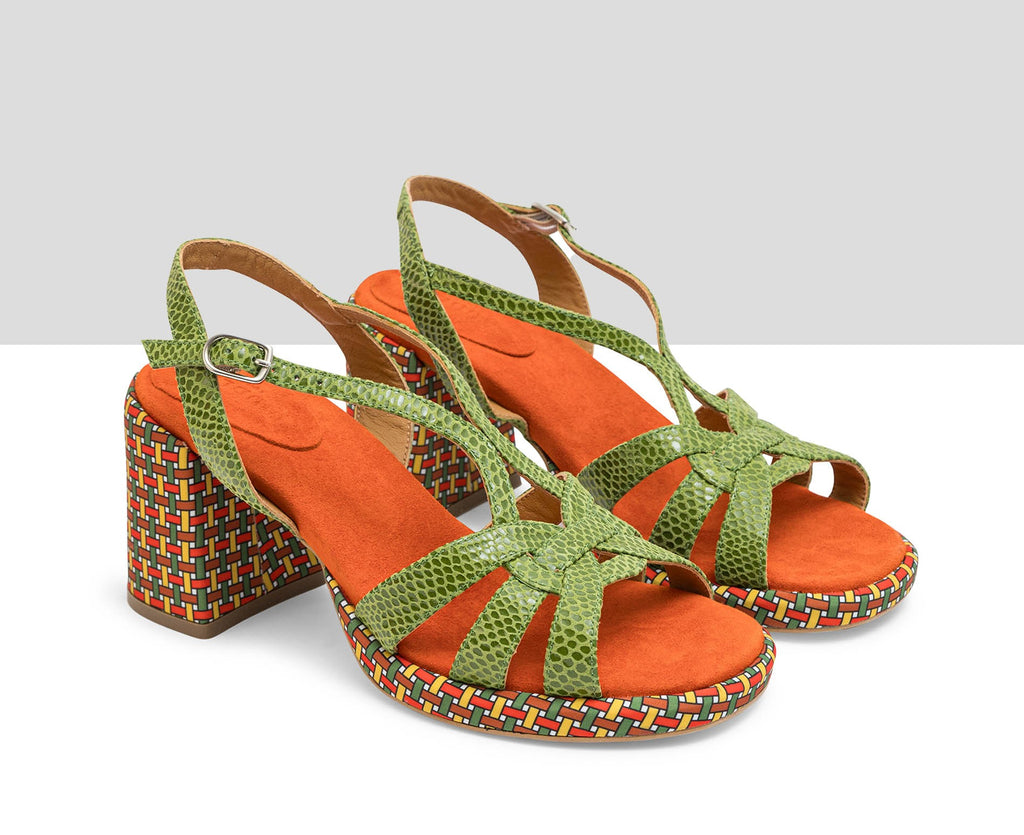 Sandalo da donna in pelle con tacco alto. Leslie