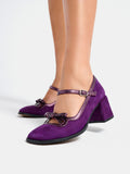 Women's leather shoe with a medium heel. Manola 2