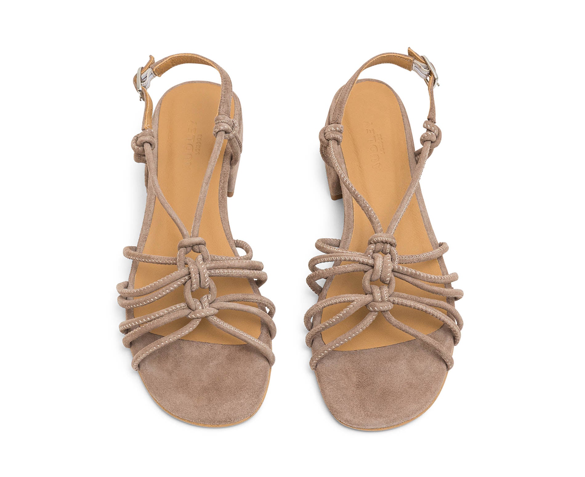 Sandalo da donna in pelle con tacco basso. Janisa