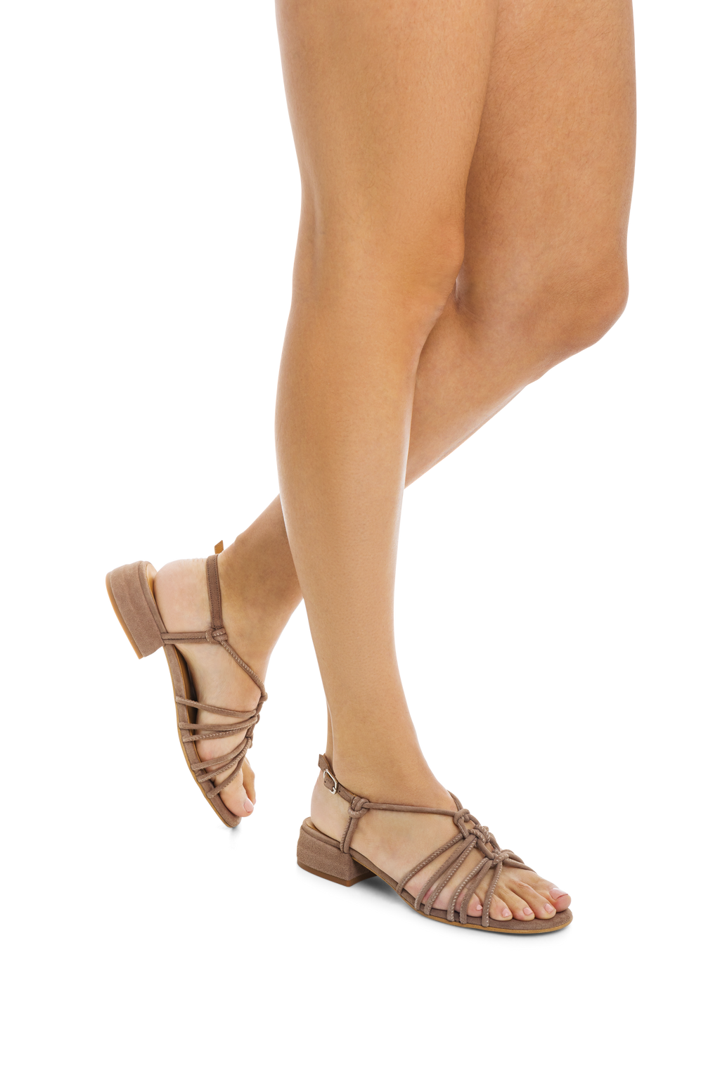 Sandalo da donna in pelle con tacco basso. Janisa