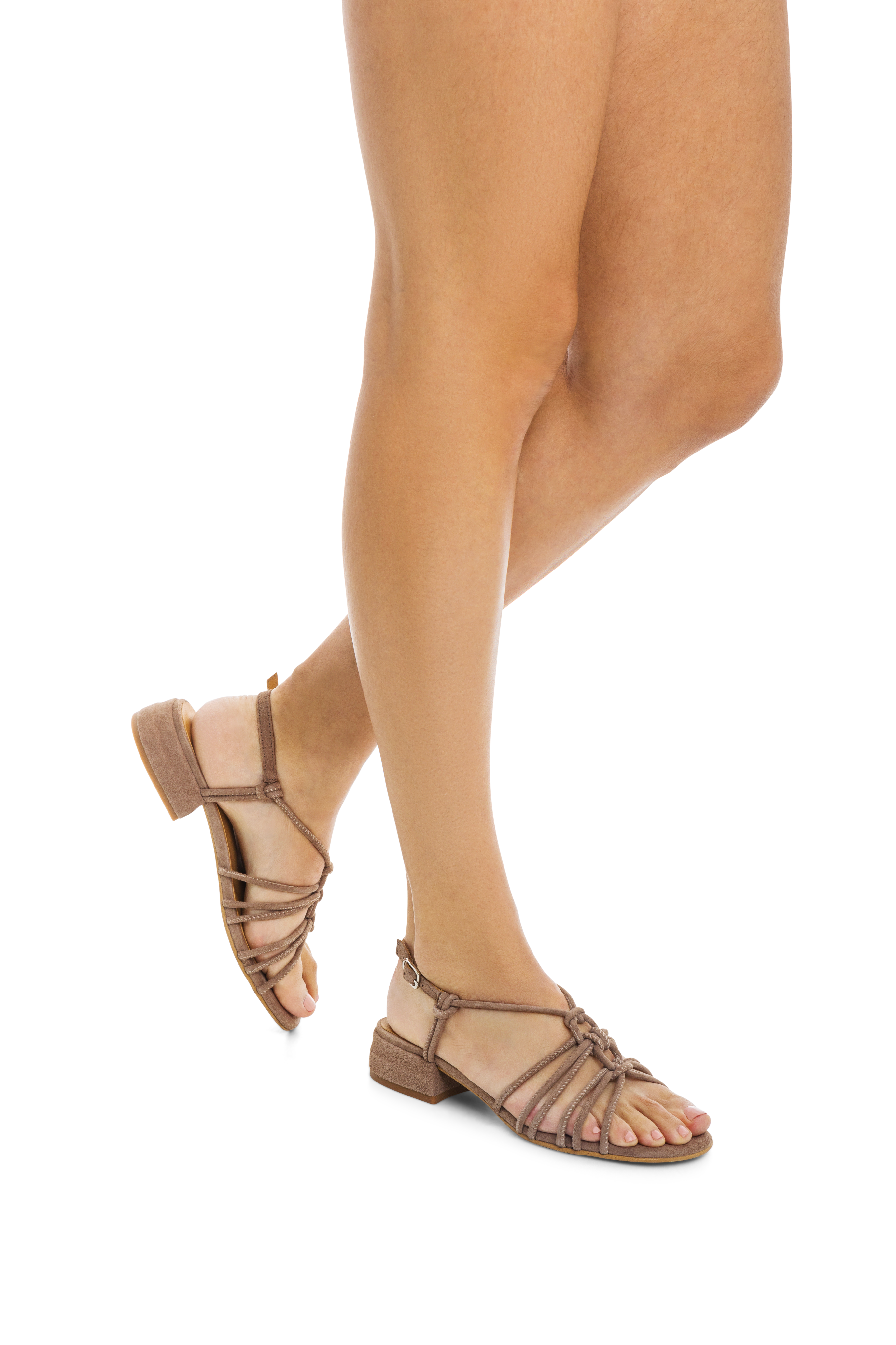 Sandalo da donna in pelle con tacco basso. Janisa