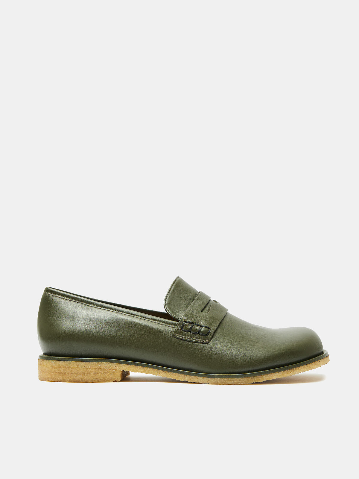 Scarpa da donna in pelle con tacco basso. Mavi