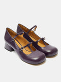 Zapato de mujer en piel con tacón bajo. Orieta