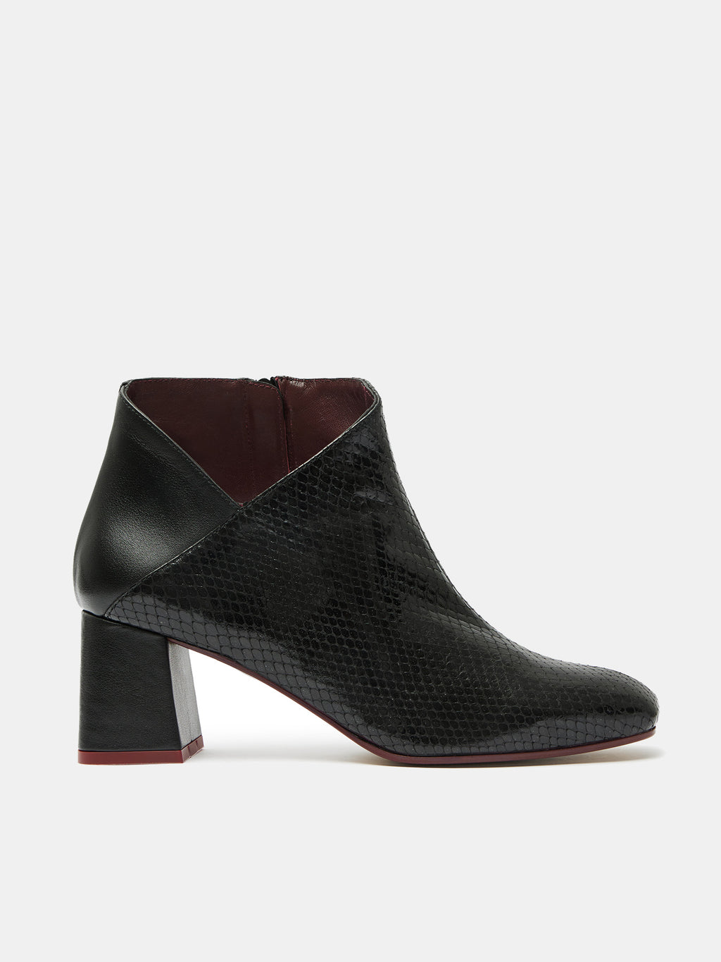 Women's leather ankle boots with a mid-heel. Miho