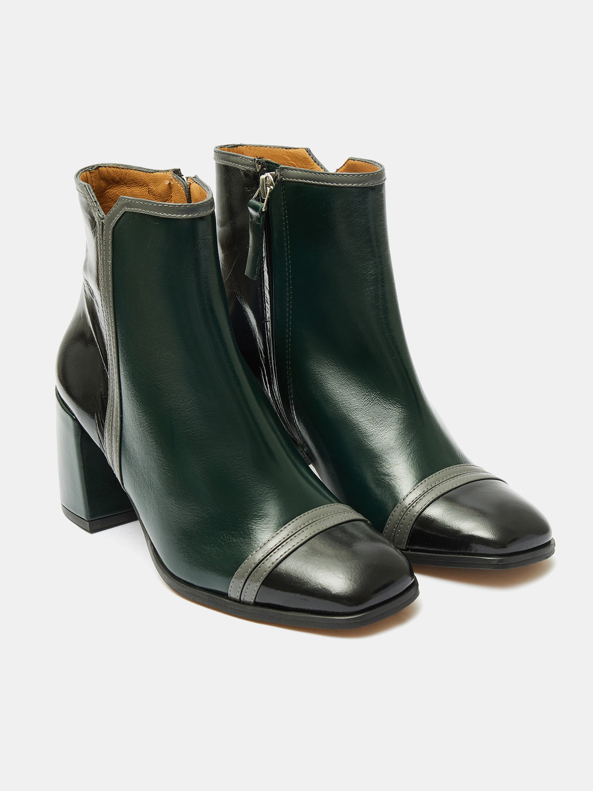 Women's leather ankle boots with a mid-heel. Miho