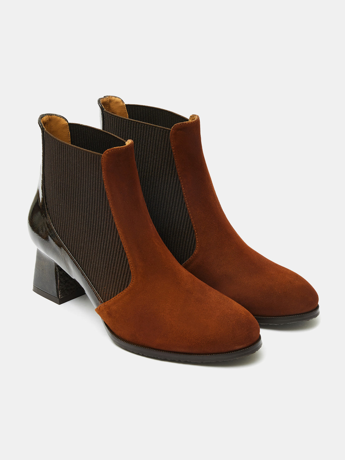Women's leather ankle boots with a mid-heel. Miho