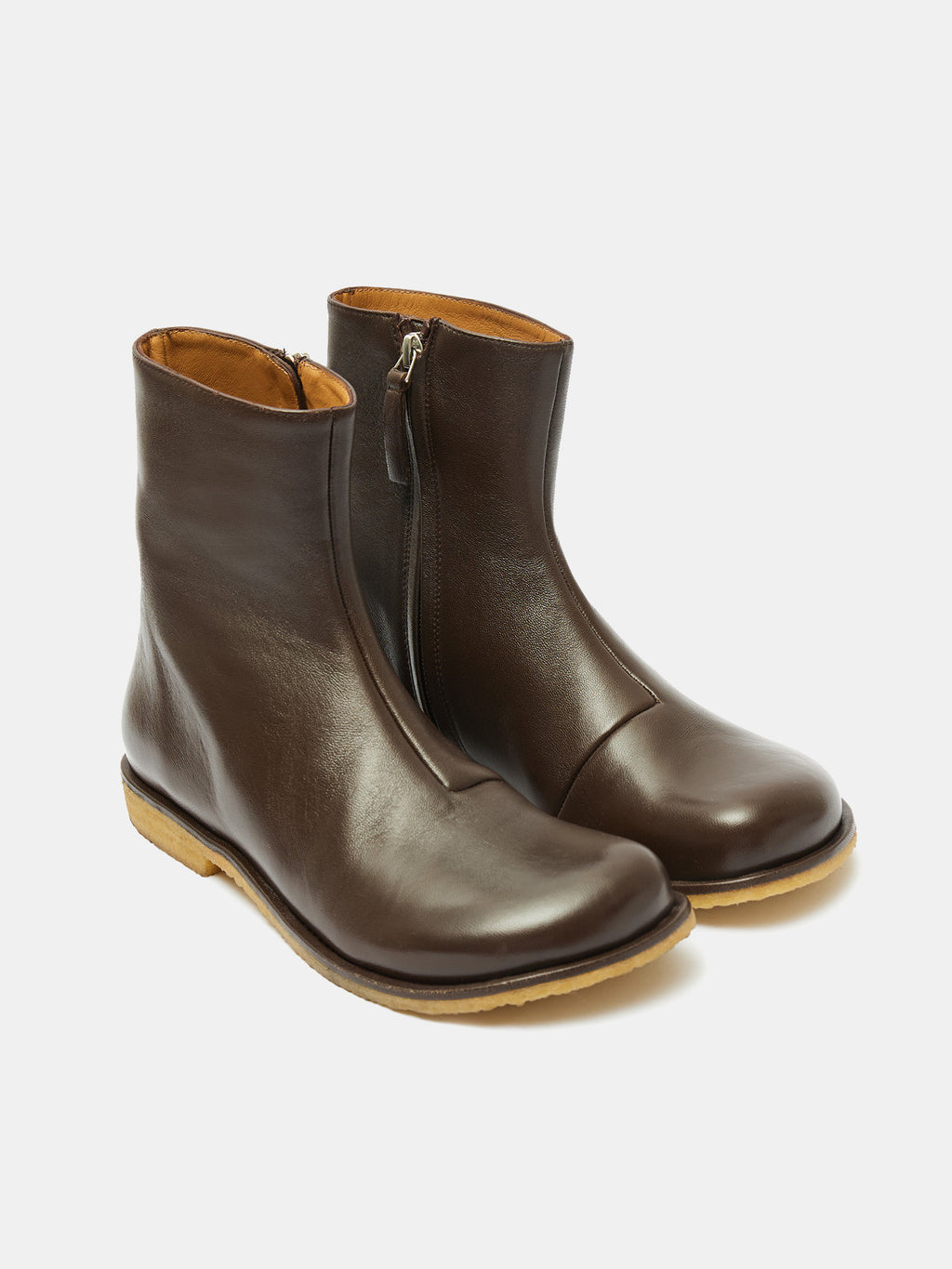 Women's leather ankle boots with a mid-heel. Miho