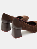 Scarpa da donna in pelle con tacco medio. Odile