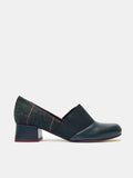 Scarpa da donna in pelle con tacco basso. Mavi