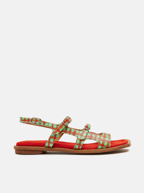Sandali da donna in pelle con tacco basso. Nixie