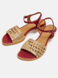 Women's leather low-heel sandal. Naroa