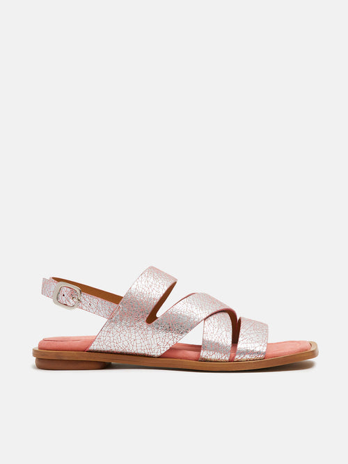 Sandalo da donna in pelle con tacco basso. Nairis