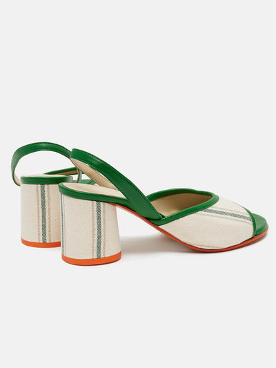 Sandalo da donna in pelle con tacco medio. Neiva