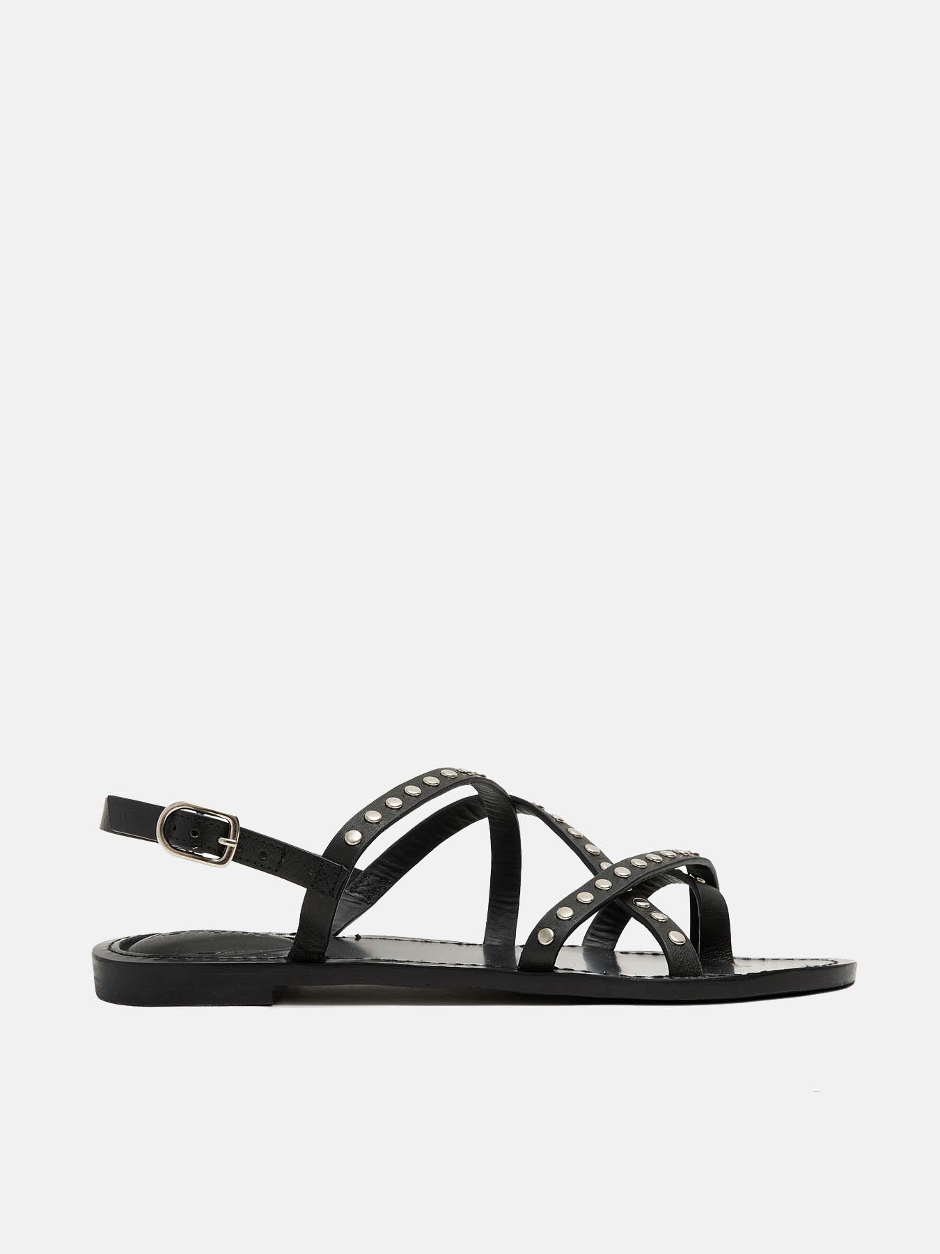 Women's leather sandal with a medium heel. Nairy