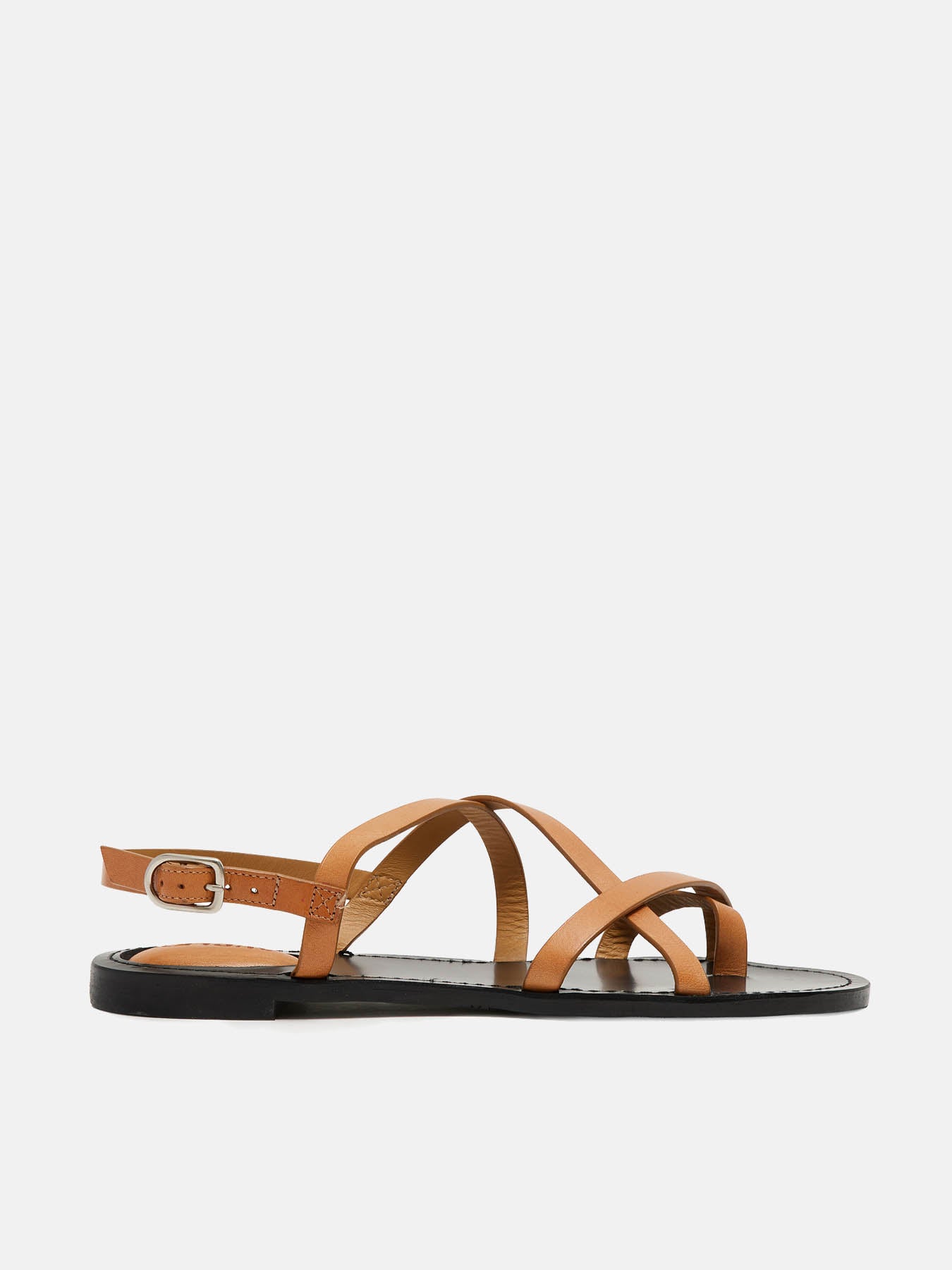Women's leather sandal with a medium heel. Nely