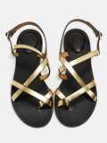 Women's leather sandal with a medium heel. Neus