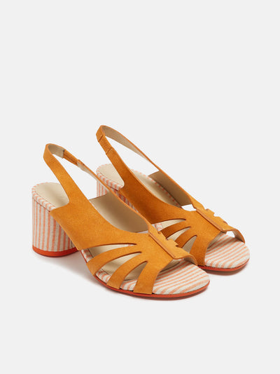 Sandalo da donna in pelle con tacco medio. Neylan