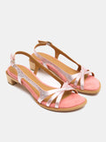 Women's leather sandal with low heel. Nazaria
