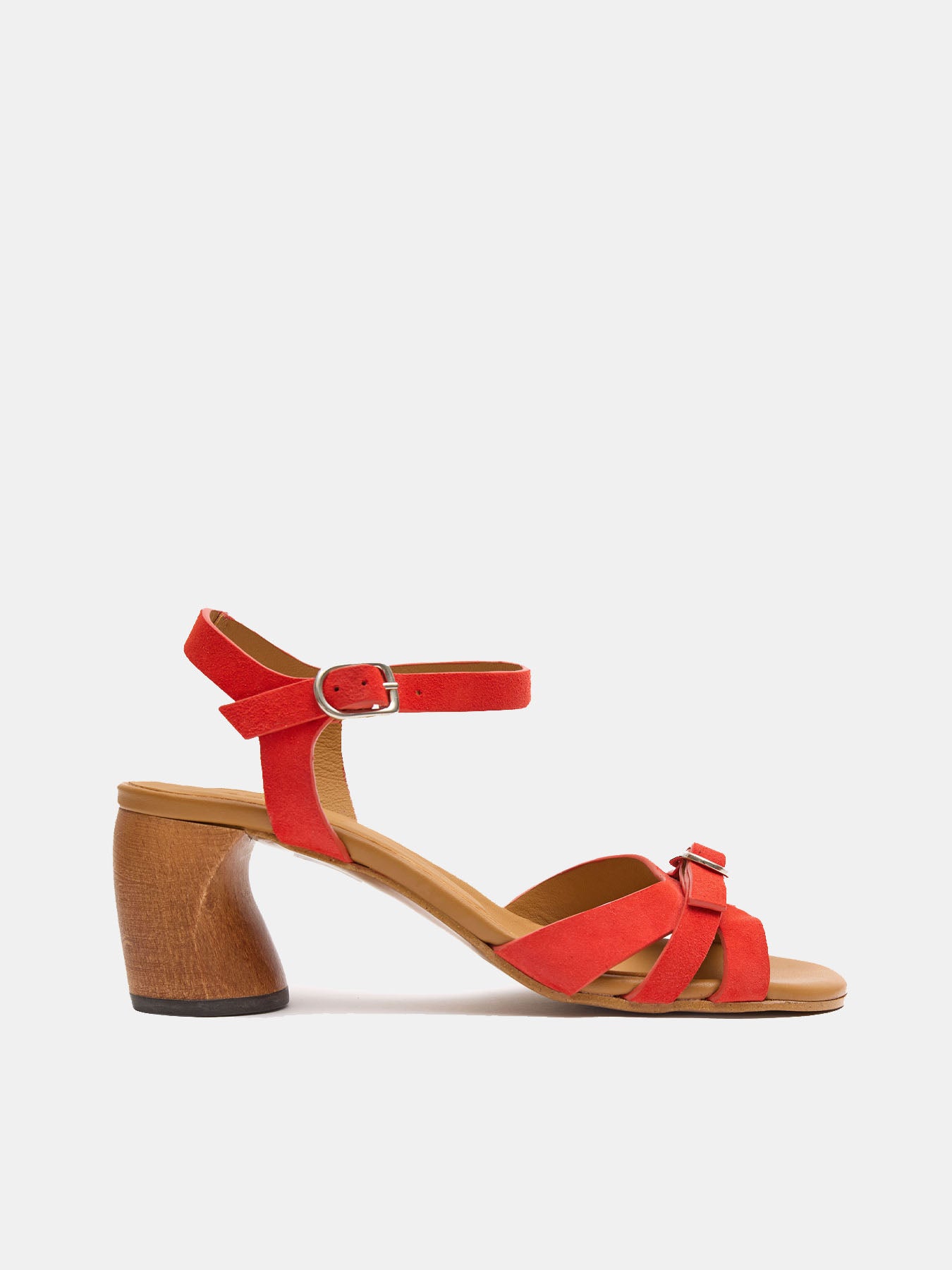 Sandalo da donna in pelle con tacco medio. Norina