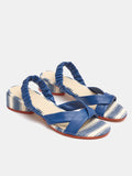 Women's leather sandal with low heel. Nivia