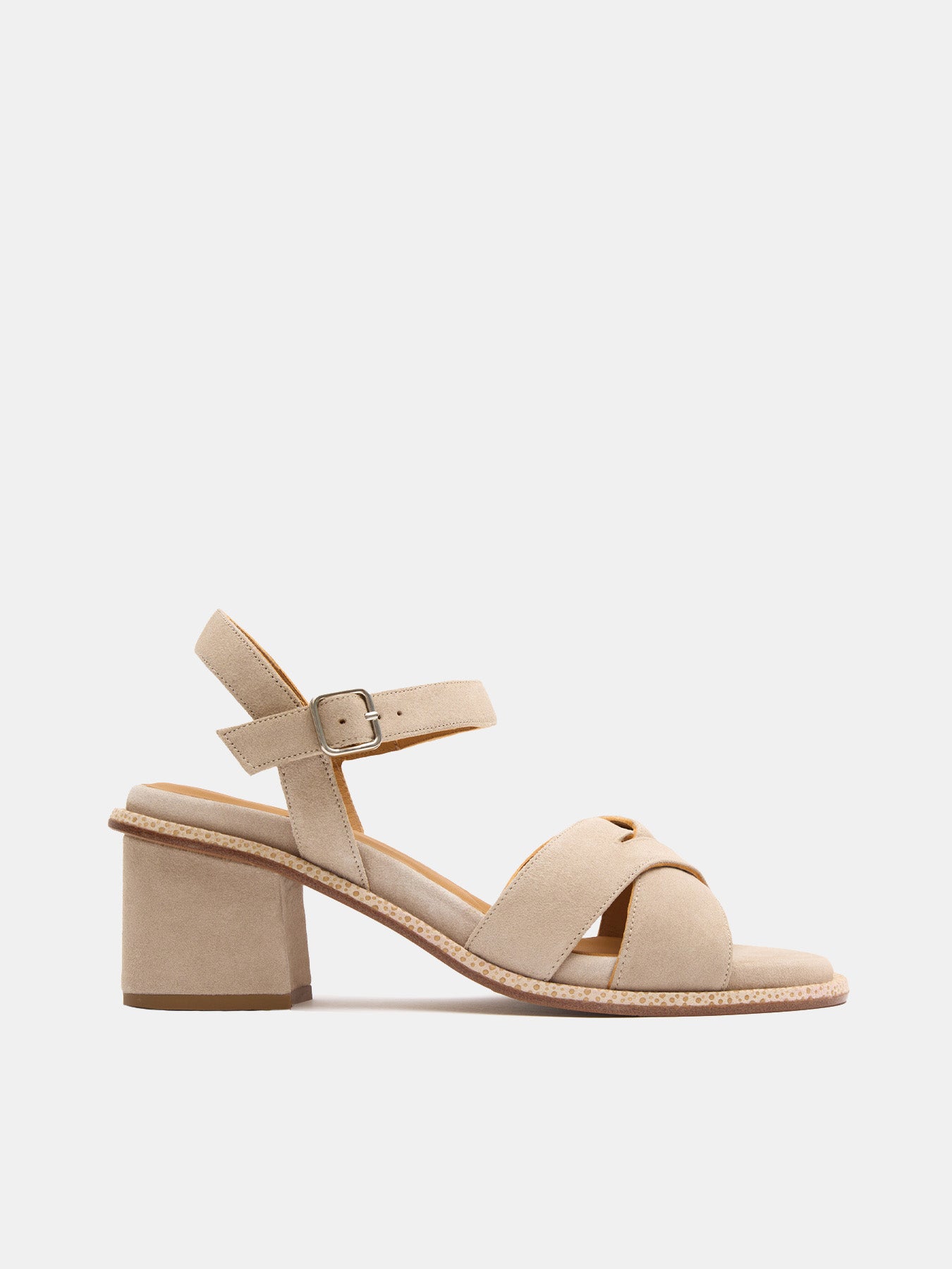 Women's leather sandal with a medium heel. Lavinia