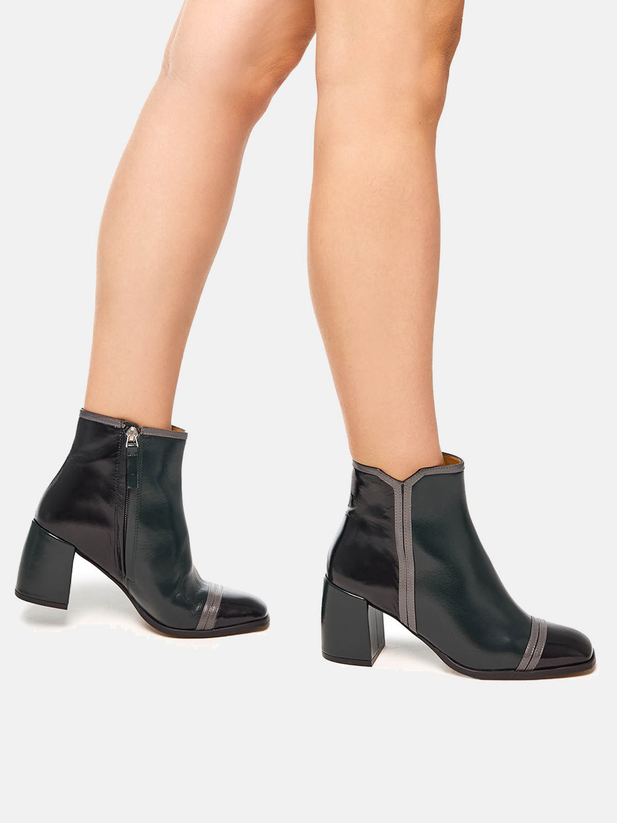 Women's leather ankle boots with a mid-heel. Miho