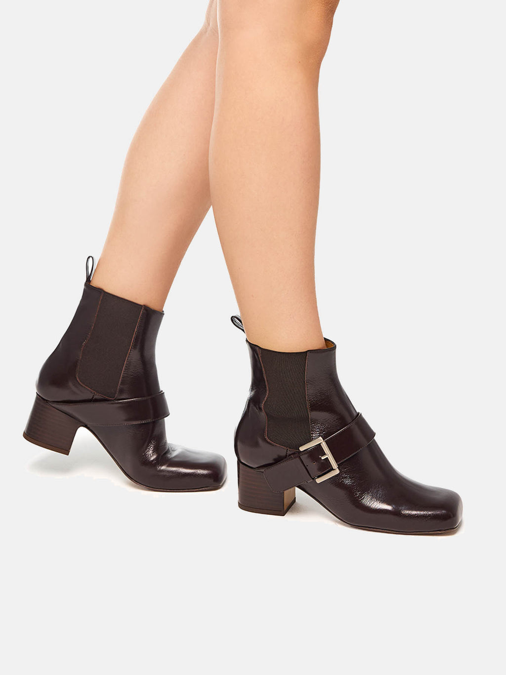 Women's leather ankle boots with a mid-heel. Miho