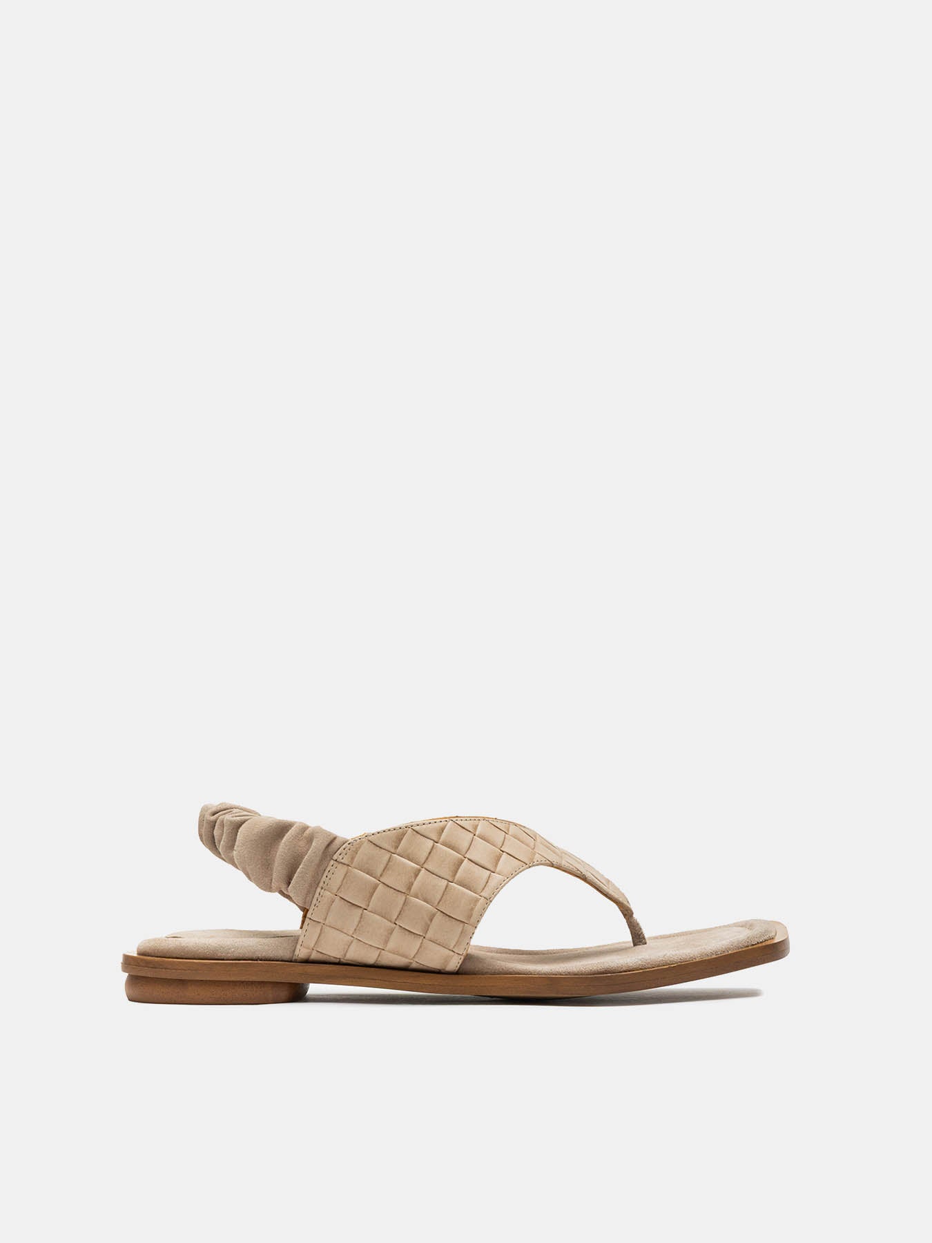 Women's leather sandal with low heel. Nebai