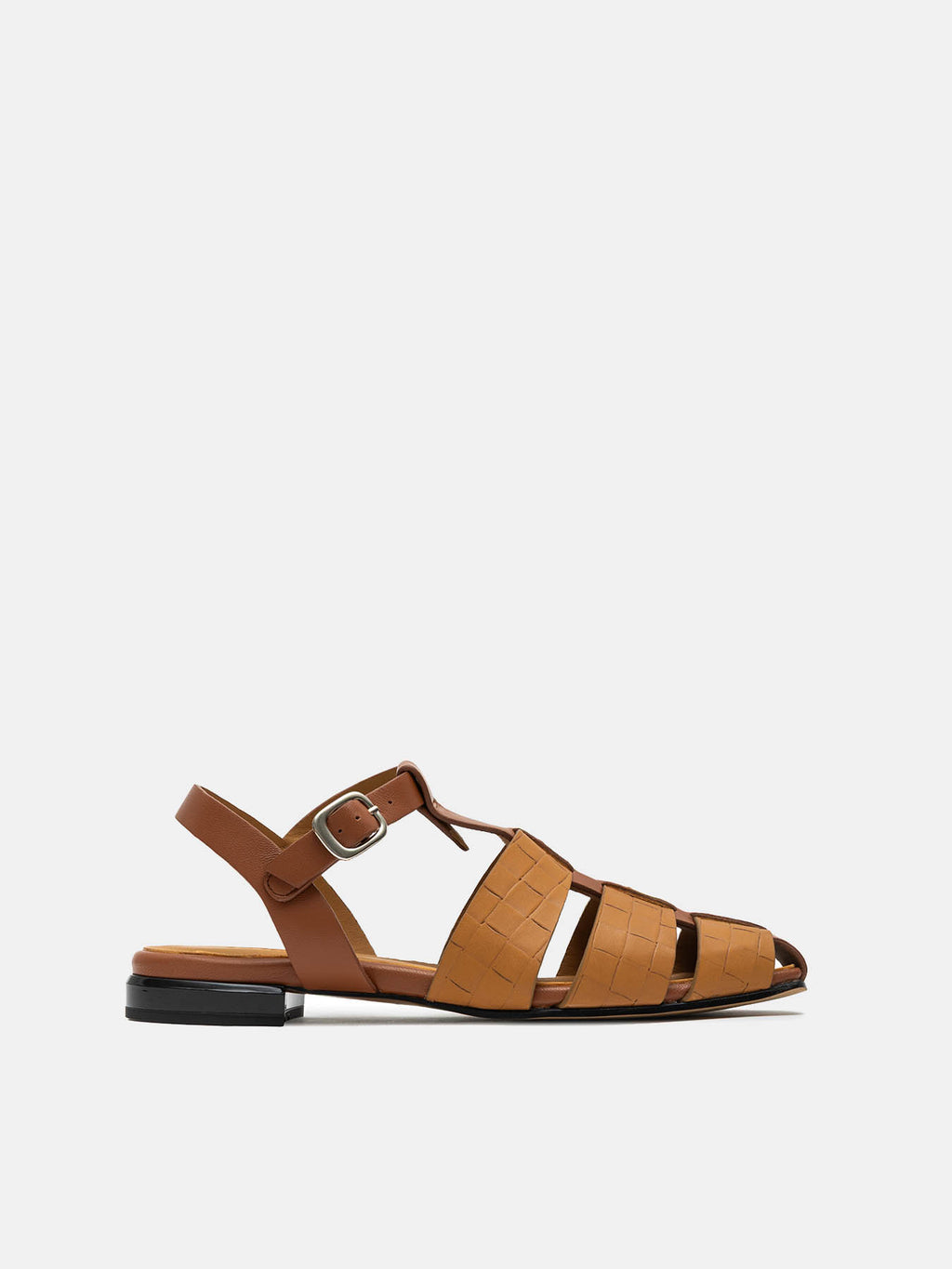 Women's leather sandal with a medium heel. Nayra