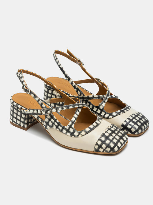 Zapato de mujer en piel con tacón bajo. Norma