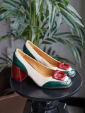 Scarpa da donna in pelle con tacco basso. Oriola